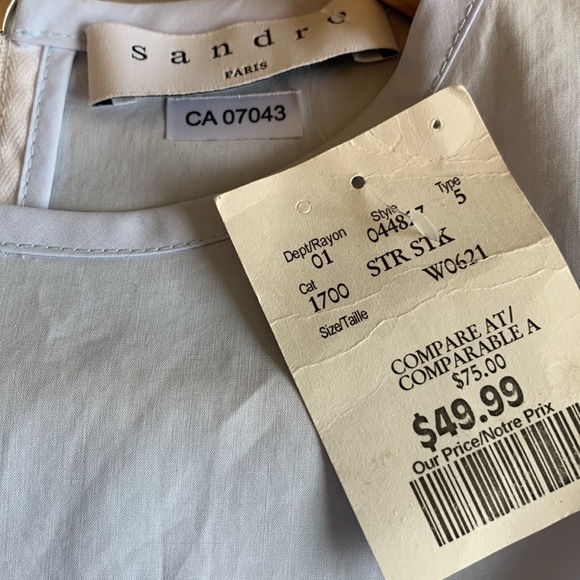 NWT Sandro Puff Sleeve Poplin Blouse- Size 3 - Picture 3 of 10